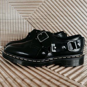 Dr. Martens Henree Polished Smooth Leather Buckle Shoes